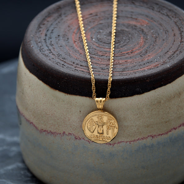 Gold Roman Coin Necklace