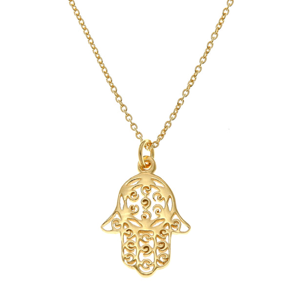 Gold hand of Fatima 'Hamsa' - Good Luck Necklace