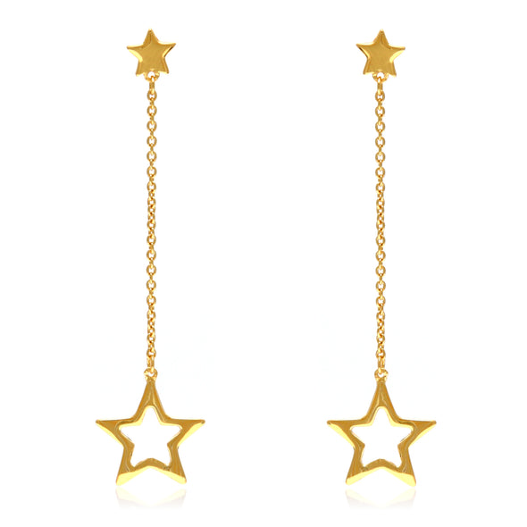 Gold Star Chain Earrings